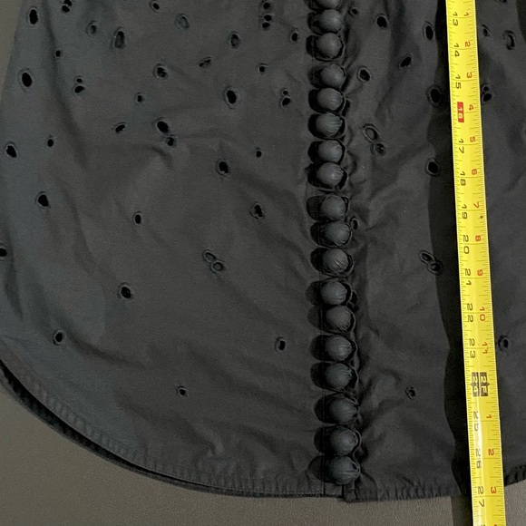 PROENZA Schouler Embroidered Button Down Blouse Cut Out Tie Back Tunic Coastal - Picture 7 of 14